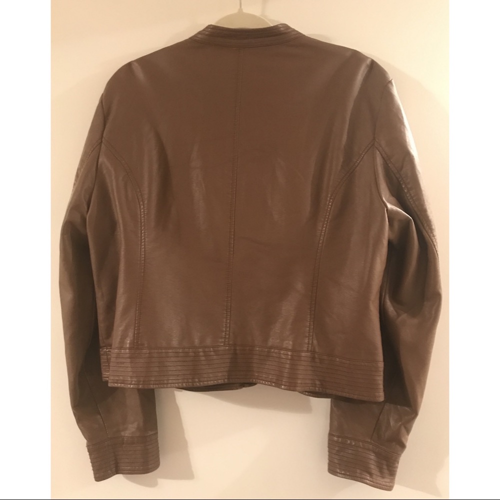 Faux Brown Leather Jacket - Picture 3 of 7